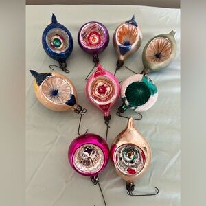 Colorful Vintage Mercury Glass Indent Ornaments (10)